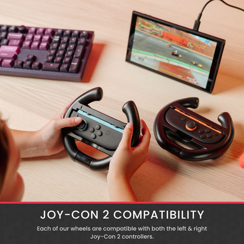 Surge Race Wheel Set for Switch 2 - 2 Pack - Black