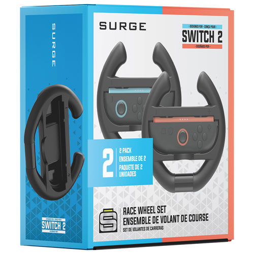 Surge Race Wheel Set for Switch 2 - 2 Pack - Black