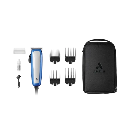 Andis Easy Clip Ultra Adjustable Blade 9-Piece Pet Clipper Grooming Kit - Blue #60325