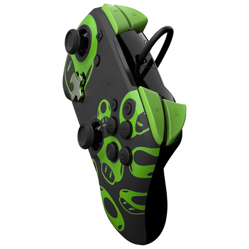 Manette avec fil REMATCH Glow de PDP pour Switch - Champignon 1 Up