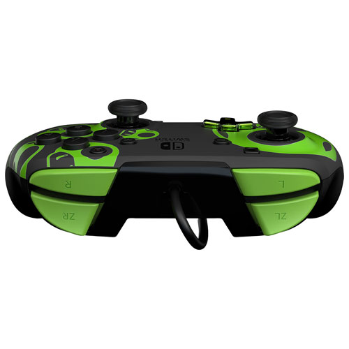 Manette avec fil REMATCH Glow de PDP pour Switch - Champignon 1 Up