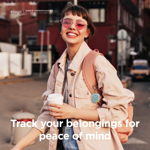 elago Ice Cream Case Compatible with Apple AirTag Keychain -Drop Protection, Carabiner Key Ring Tracking Device Not Included (Mint)