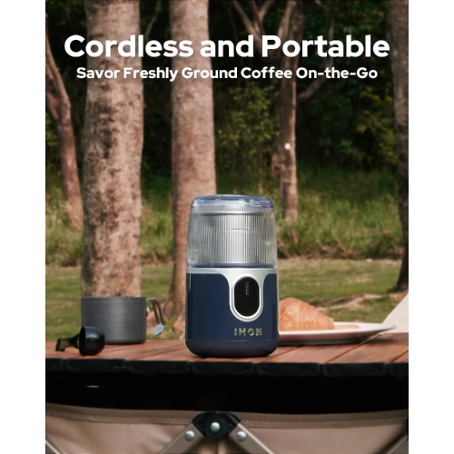 Cordless Coffee Grinder, Electric Bean Spice Grinder with 304 Stainless Steel Blade, 85 Grinds Per Charge for Home, Kitchen