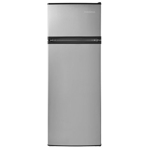 Insignia 7.3 Cu. Ft. Freestanding Top Mount Compact Fridge - Stainless Steel Look