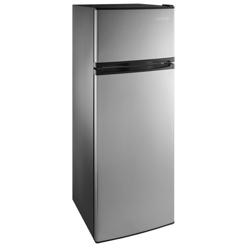 Insignia 7.3 Cu. Ft. Freestanding Top Mount Compact Fridge - Stainless Steel Look