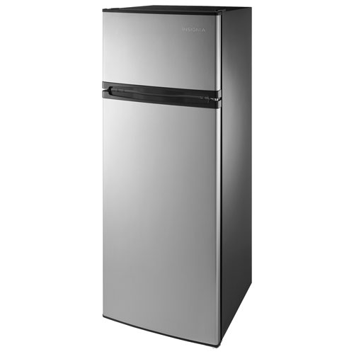Insignia 7.3 Cu. Ft. Freestanding Top Mount Compact Fridge - Stainless Steel Look