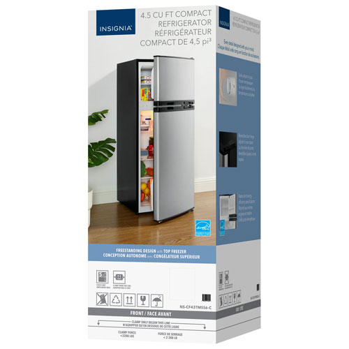 Insignia 4.5 Cu. Ft. Freestanding Top Mount Compact Fridge - Stainless Steel Look
