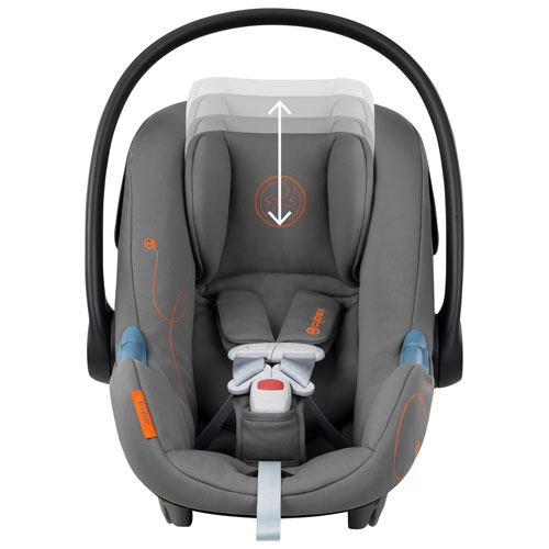 Siège d'auto pour bébé orienté vers l'arrière Aton G Swivel de Cybex avec SensorSafe - Gris lave