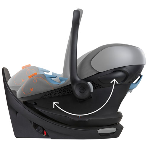 Siège d'auto pour bébé orienté vers l'arrière Aton G Swivel de Cybex avec SensorSafe - Gris lave