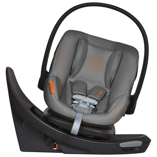 Siège d'auto pour bébé orienté vers l'arrière Aton G Swivel de Cybex avec SensorSafe - Gris lave