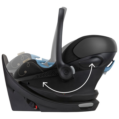 Cybex Aton G Swivel Rear-facing Infant Car Seat with SensorSafe - Moon Black