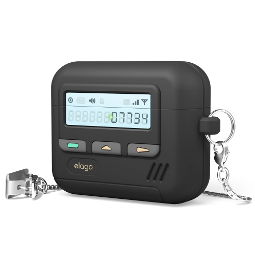 elago Pager Case Compatible with AirPods 4 Case Cover, AirPods 4th Generation Case, Lanyard Included, Shock Resistant, Full Protection, for Men, for