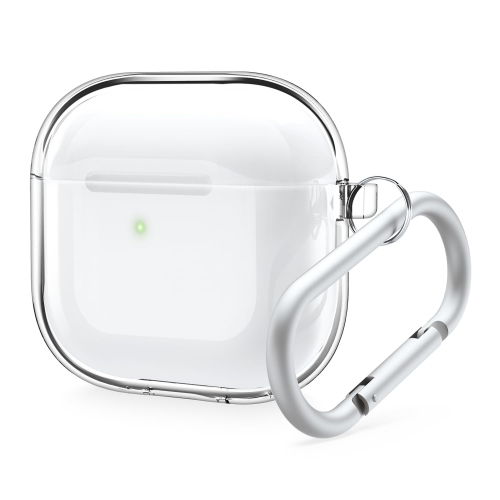 Étui transparent Elago compatible avec les AirPods 4 - Mousqueton inclus, jaunissement réduit, chargement sans fil, résistance aux chocs, protection