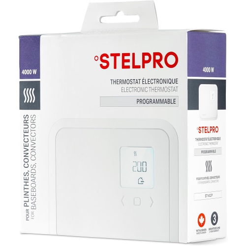 Stelpro – Thermostat électronique programmable pour plinthes et convecteurs, contrôle précis de la température, écoénergétique -