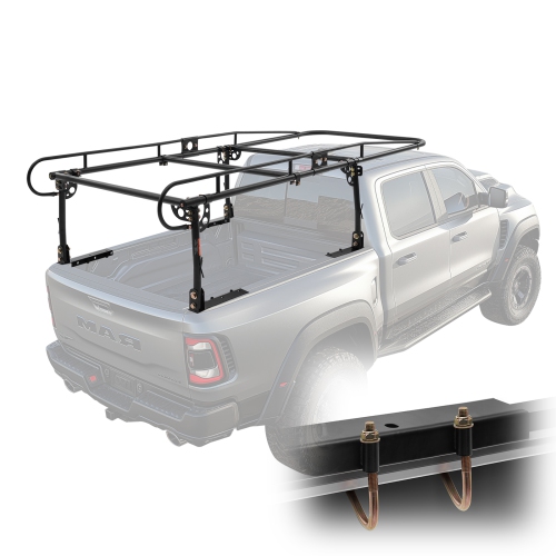 VEVOR  1000 Lbs / 454 Kg Strong Capacity Truck Ladder Rack, Non-Drilling / Drilling Installation for Long Or Heavy Cargo, 43.3-63 Inch Adjustable