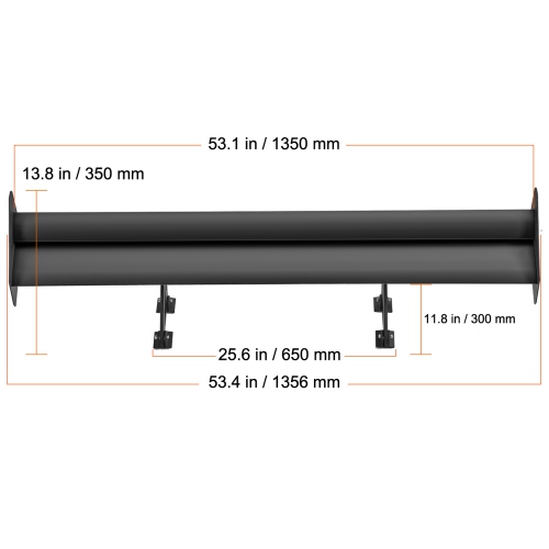 VEVOR 53.1 inch GT Wing Car Spoiler, Universal Spoiler with Double Deck, Adjustable Lightweight Aluminum, Car Rear Spoiler Wing, Racing Spoiler