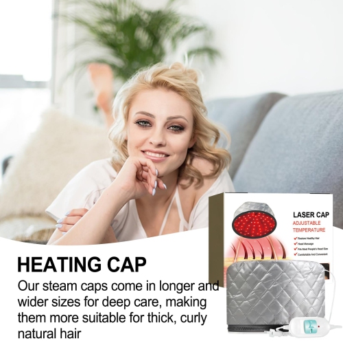 Hair Steamer for Deep Conditioning, Electric Hair Hat Adjustable Temperature Thermal Hat for Natural Hair Portable Heat Hair Spa