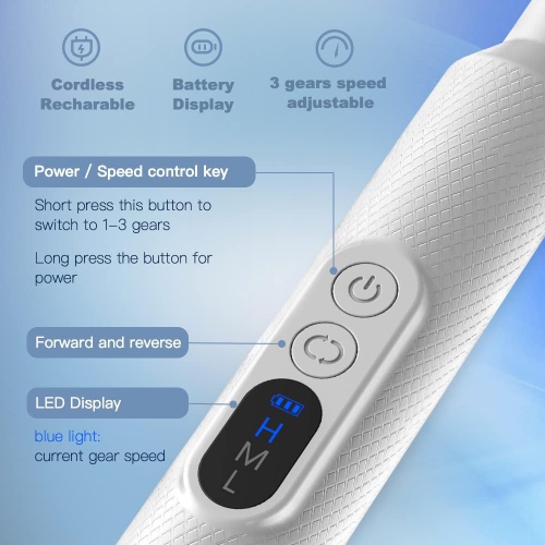 Perceuse à ongles électrique sans fil, manucure de polisseuse portative avec forets à ongles et bandes à poncer