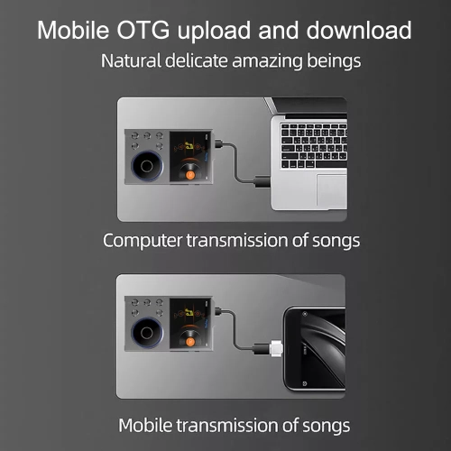 2.4Inch MP3 Player with Bluetooth, Lossless DSD DAC Flac Music Player, Portable Audio Player with 16 GB Memory Card