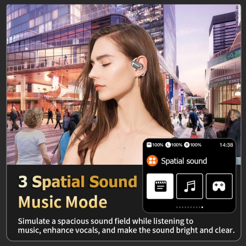 Écran tactile LCD Open Casque d'écoute Bluetooth à conduction osseuse Écouteurs boutons intelligents sans fil Bluetooth
