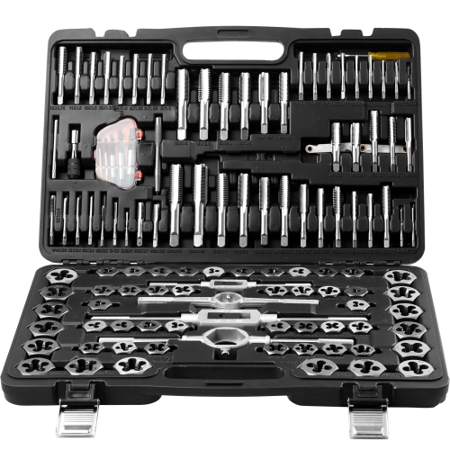 VEVOR 116-Piece Tap and Die Set, Include Metric and SAE Size, Bearing Steel Taps and Dies, Essential Threading Tool for Cutting External Internal