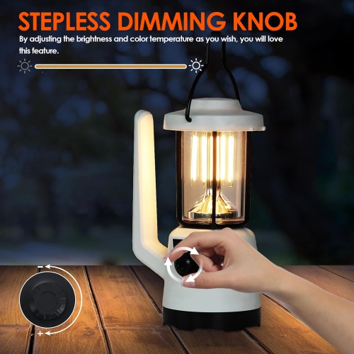 Lampe de camping multifonction Falshlights rechargeable USB Lampe d'urgence portative pour tente d'extérieur