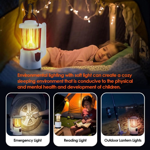 Lampe de camping multifonction Falshlights rechargeable USB Lampe d'urgence portative pour tente d'extérieur