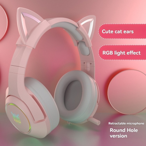 GREEN SCENIC  K9 Cat Ear Gaming Headset | Intelligent Noise Reduction + One-Button Microphone Mute | Soft Memory Foam Earmuffs | USB Colorful