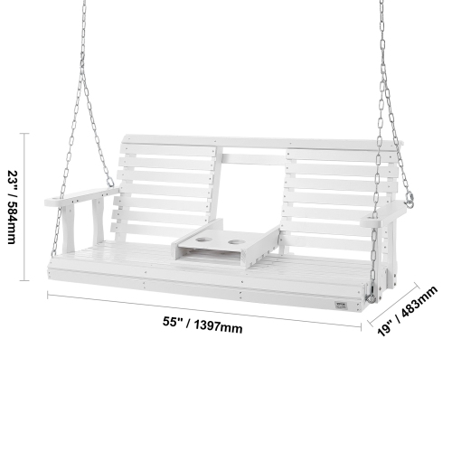 VEVOR 5 ft Wooden Porch Swing, Patio bench swing for Courtyard & Garden, Upgraded 880 lbs Strong Load Capacity,Heavy Duty Swing Chair Bench with