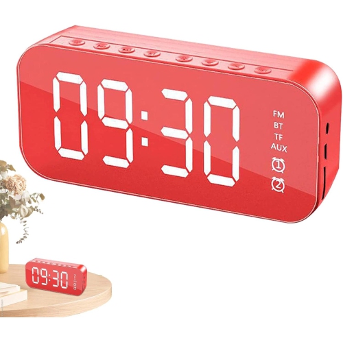 Image 1 de 4.. LED – Réveille-matin numérique, alarme écran, h-réveil, intensité réglable, recharge USB, dote, affichage LED