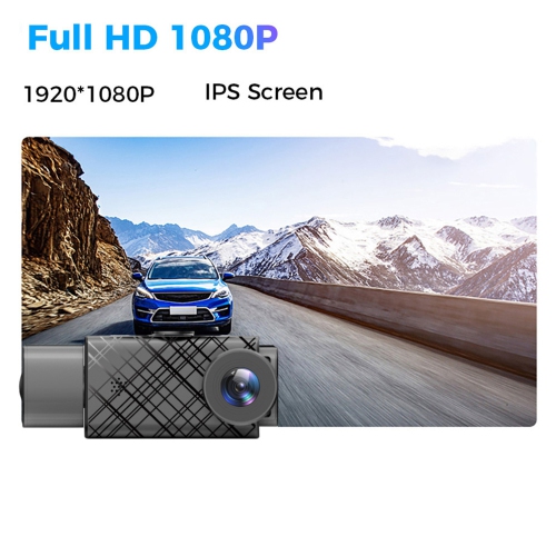 3-lens dash cam - HD 1080P recording for front, interior, and rear vehicles, with Wi-Fi, night vision, and parking assistance, 2-inch IPS screen, and