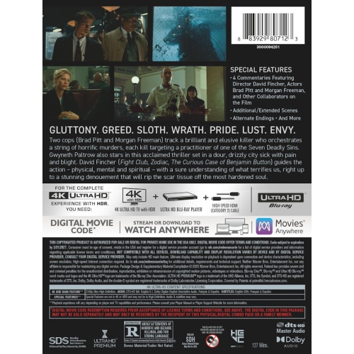 Seven [Limited Edition Steelbook] [4K UHD] Se7en