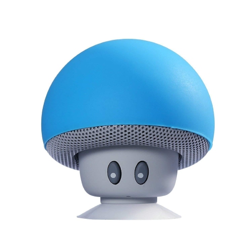 GREEN SCENIC  Wireless Speaker Bluetooth Mini Suction Cup Speaker Portable Waterproof Mushroom Head Wireless Bluetooth Pairing Play Music (Blue)