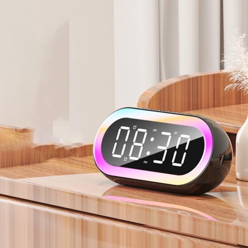 Modern digital alarm clock with RGB night light RGB mood light stereo surround sound colorful HD speakers