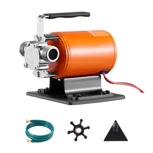 VEVOR 12V DC 360 GPH 1/10HP Water Transfer Pump, Portable Electric Utility Pump with 6 ft Suction Hose Kit, Impeller, Suction Strainer, for Garden,