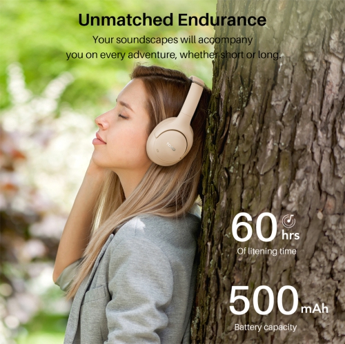 TOZO HT2 Hybrid Active Noise Cancelling Headphones, Wireless Over Ear Bluetooth Headphones, 60H Playtime, Hi-Res Audio Custom EQ via App Deep Bass