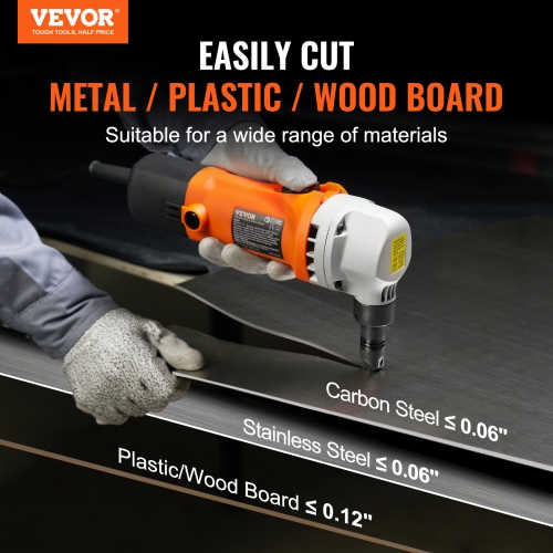 VEVOR 550W Sheet Metal Nibbler, Powerful 2200 RPM High Speed, 360 Degree Rotation Electric Nibbler Metal Cutter, Straight Curve and Circle Cutting