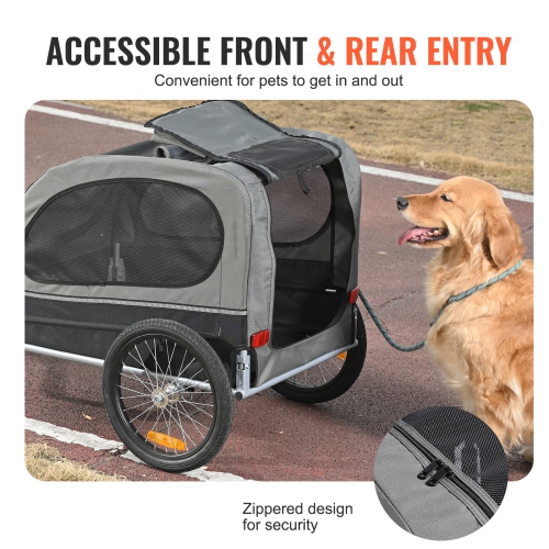 VEVOR Dog Bike Trailer, Supports up to 88 lbs, Pet Cart Bicycle Carrier, Easy Folding Frame with Quick Release Wheels, Universal Bicycle Coupler,