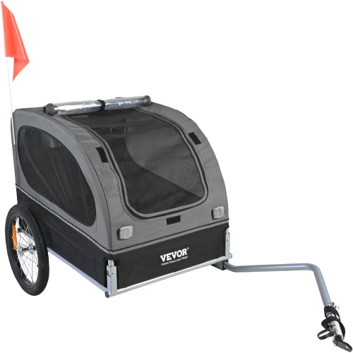 VEVOR Dog Bike Trailer, Supports up to 88 lbs, Pet Cart Bicycle Carrier, Easy Folding Frame with Quick Release Wheels, Universal Bicycle Coupler,