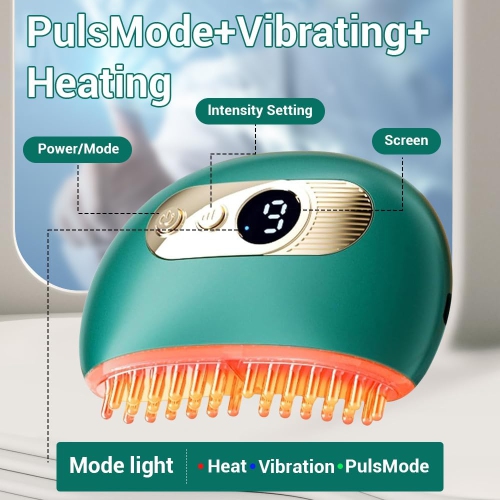 Portable TMJ & Neck Massager with Vibrating & Heating & PulsMode,Electric TMJ Massage Tool for Jaw & Neck Pain Relief,Red Light Gua Sha Massager