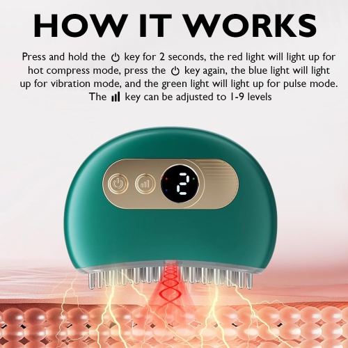 Portable TMJ & Neck Massager with Vibrating & Heating & PulsMode,Electric TMJ Massage Tool for Jaw & Neck Pain Relief,Red Light Gua Sha Massager