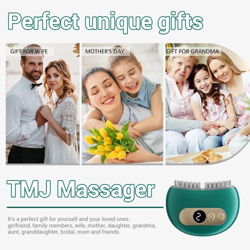 Portable TMJ & Neck Massager with Vibrating & Heating & PulsMode,Electric TMJ Massage Tool for Jaw & Neck Pain Relief,Red Light Gua Sha Massager