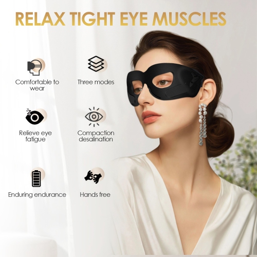 Wearable Eye Mask,Hot Compress Eye Mask for Eye Fatigue Relief,Intelligent Eye Massage Silicone Mask,Beauty Eye Mask for Wrinkle Anti-Aging
