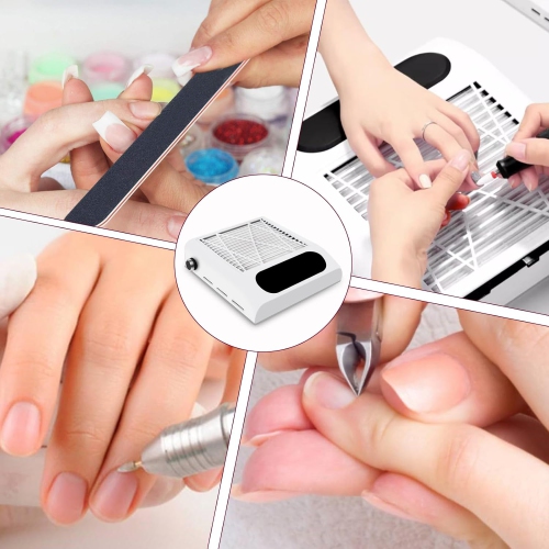 Nail Dust Collector for Acrylic Nails,Portable Nail Dust Vacuum,Powerful Nail Vacuum Suction Fan,Dust Extractor Manicure Tool for Acrylic Nail