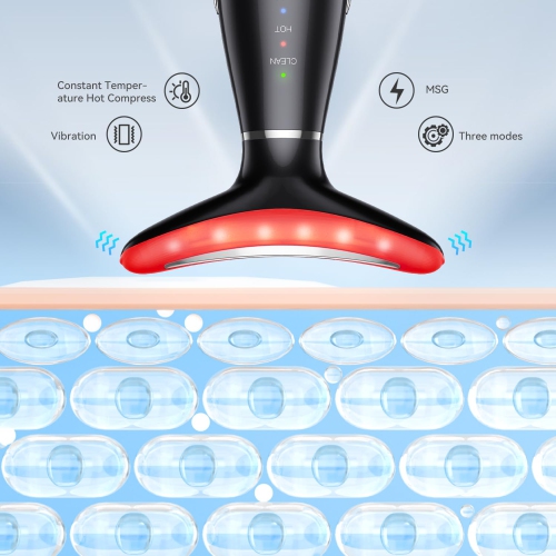 Neck firming instrument heating photon instrument for firming, younger skin beauty instrument massager(black)