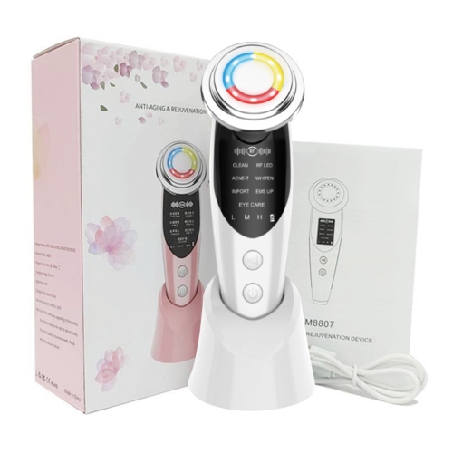 EMS facial light beauty instrument, skin care instrument, micro current red light rejuvenation instrument(pink)