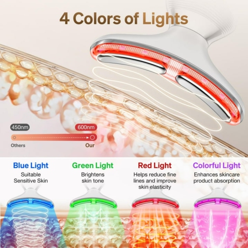 masseur facial, massage 7 en 1 micro courant pour le visage et le cou, soin de la peau avec fonction de vibration et de chauffage