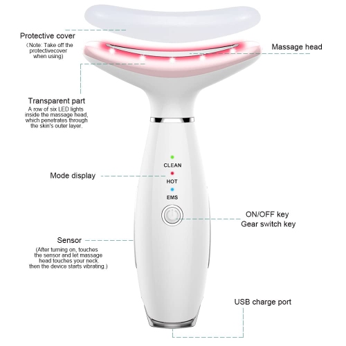 Neck firming instrument heating photon instrument for firming, younger skin beauty instrument massager