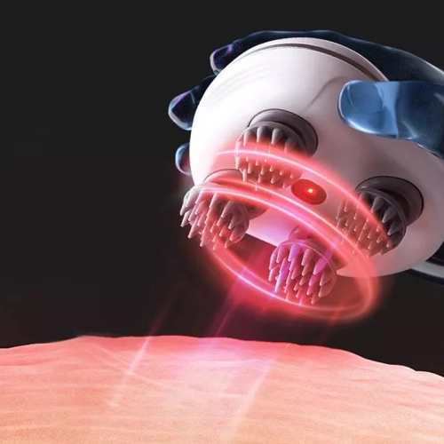 Tête intelligente électrique Masseur pour le cuir chevelu Soins de santé Détente pour le cou Massage du corps Vibrateur pétrissant Lumière rouge Poil