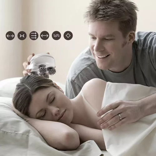 Tête intelligente électrique Masseur pour le cuir chevelu Soins de santé Détente pour le cou Massage du corps Vibrateur pétrissant Lumière rouge Poil